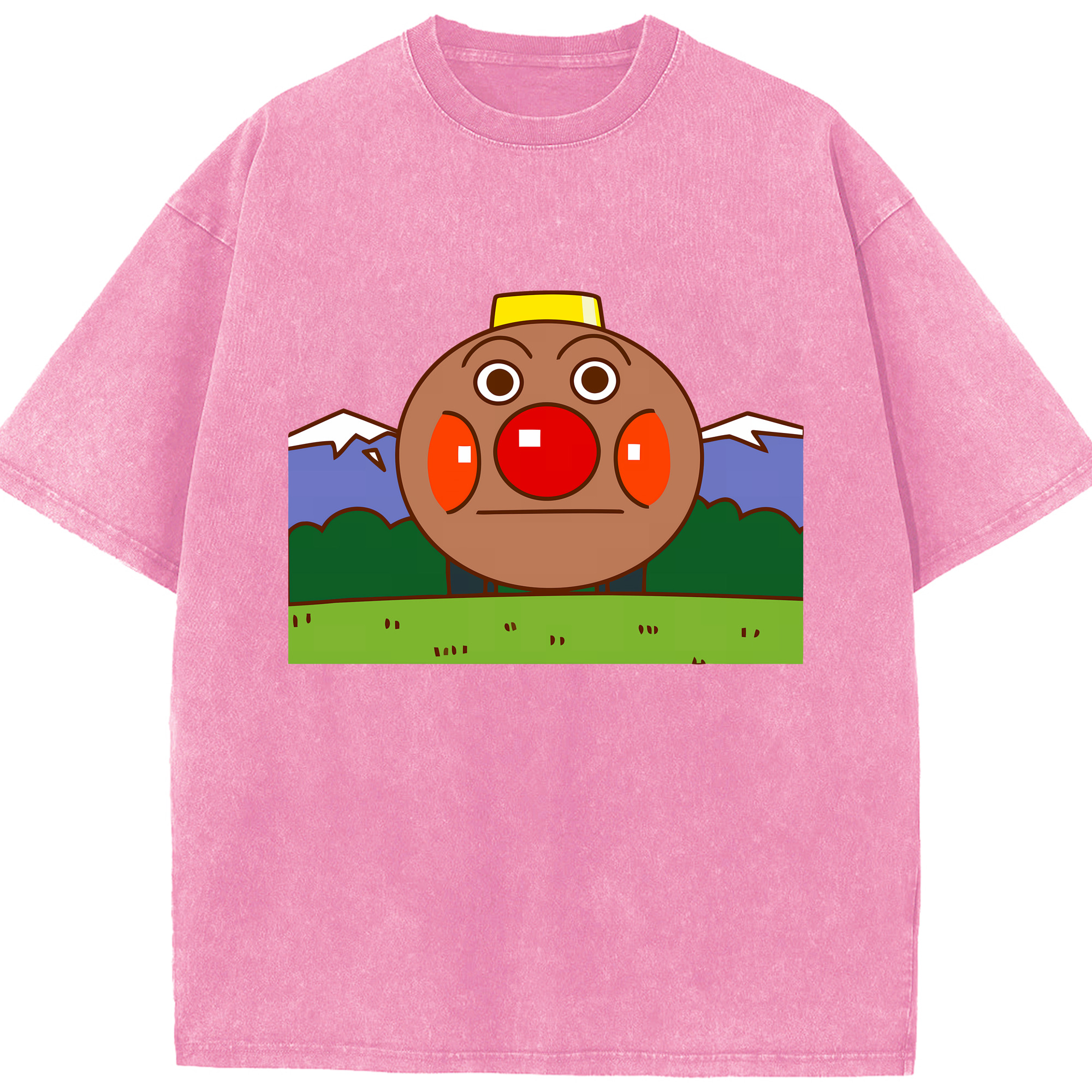 （画像用） アンパンマン Anpanman 綿100% ヴィンテージ風 半袖Tシャツ（フロントプリント）